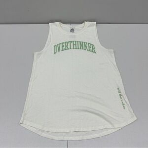 White Graphic Tank Top “Overthinker” size L